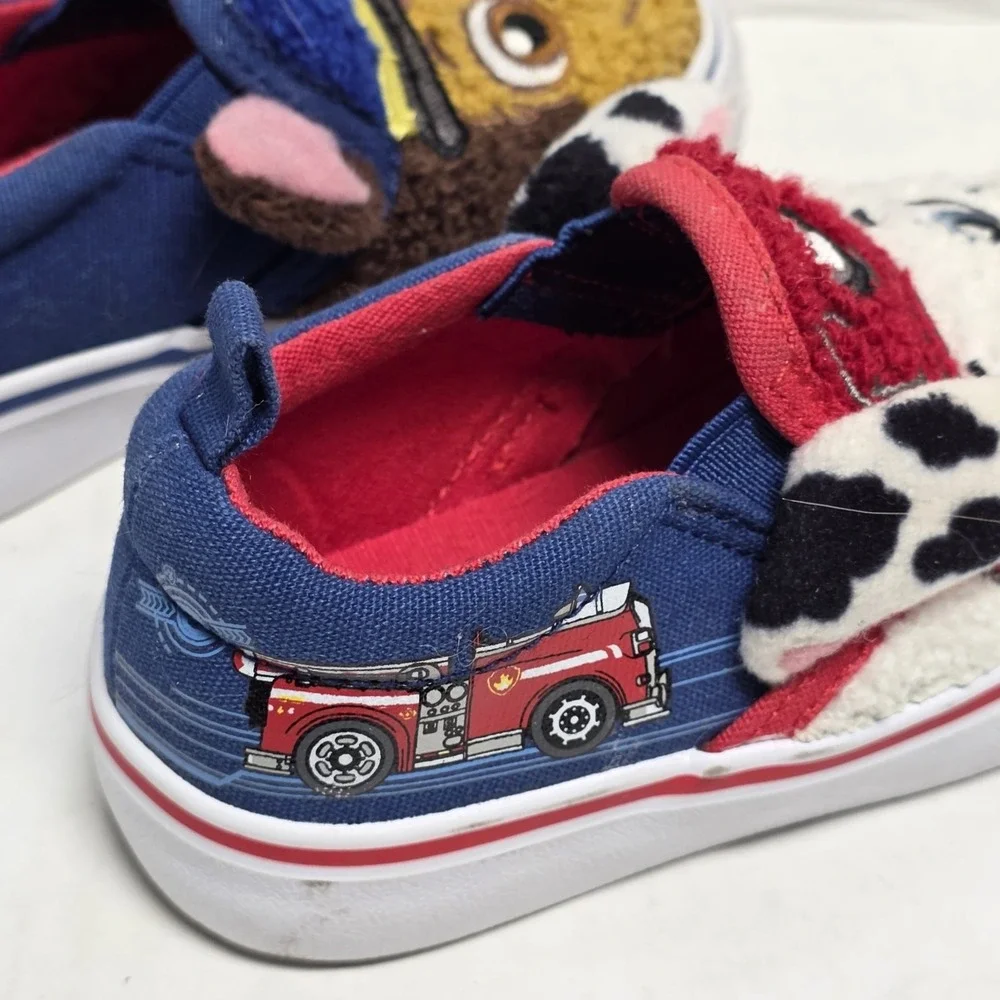 Paw Patrol Characters Toddler Kids Fleece Slip-On Sneakers Size 5 Fuzzy